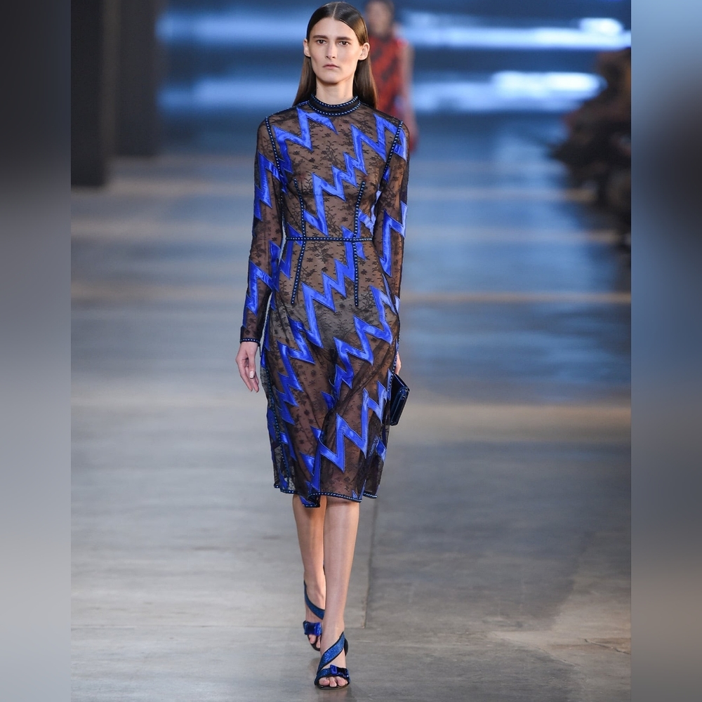 Christopher Kane | F/W 2015 | Blue lightning bolt dress